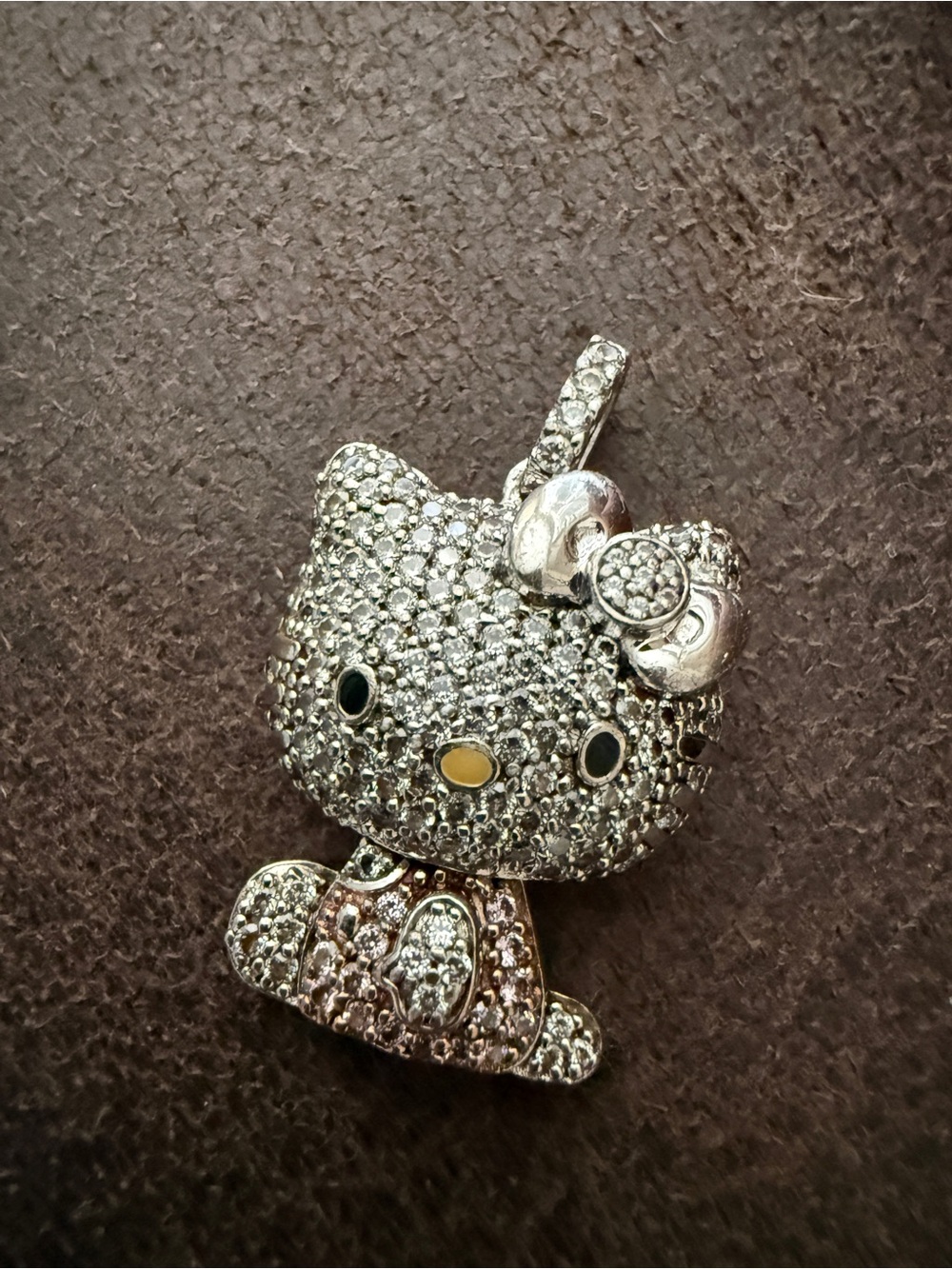RARE Diamonique Hello Kitty 35th anniversary pendant ONLY -hard to find 925 cz - Picture 3 of 5